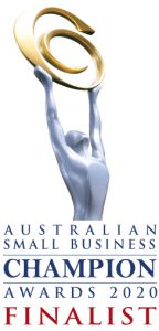 Australian Small Business Champion Awards Finalists Poster with text and award